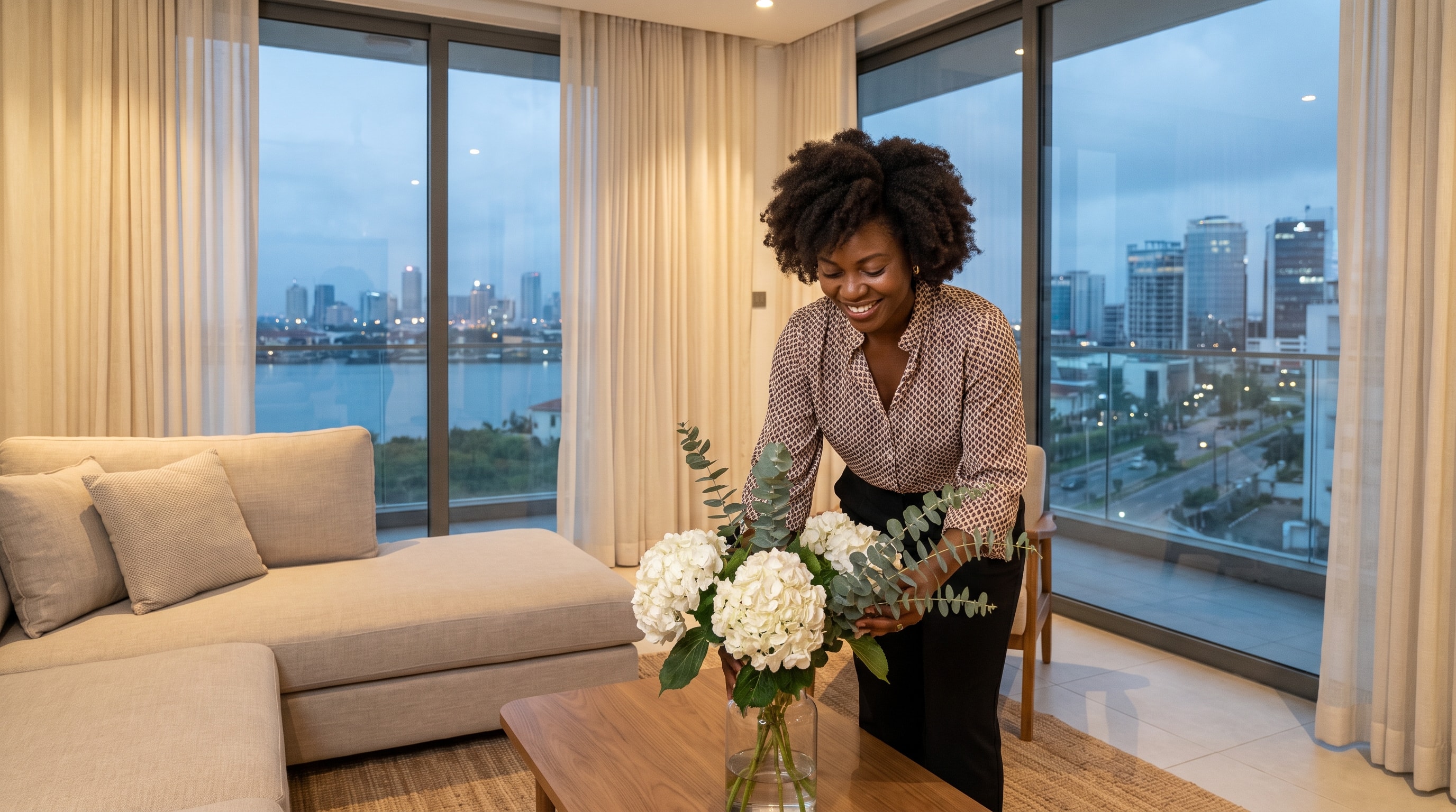 High-end property lifestyle with architectural background and natural lighting, reflecting local expertise and professional excellence.
